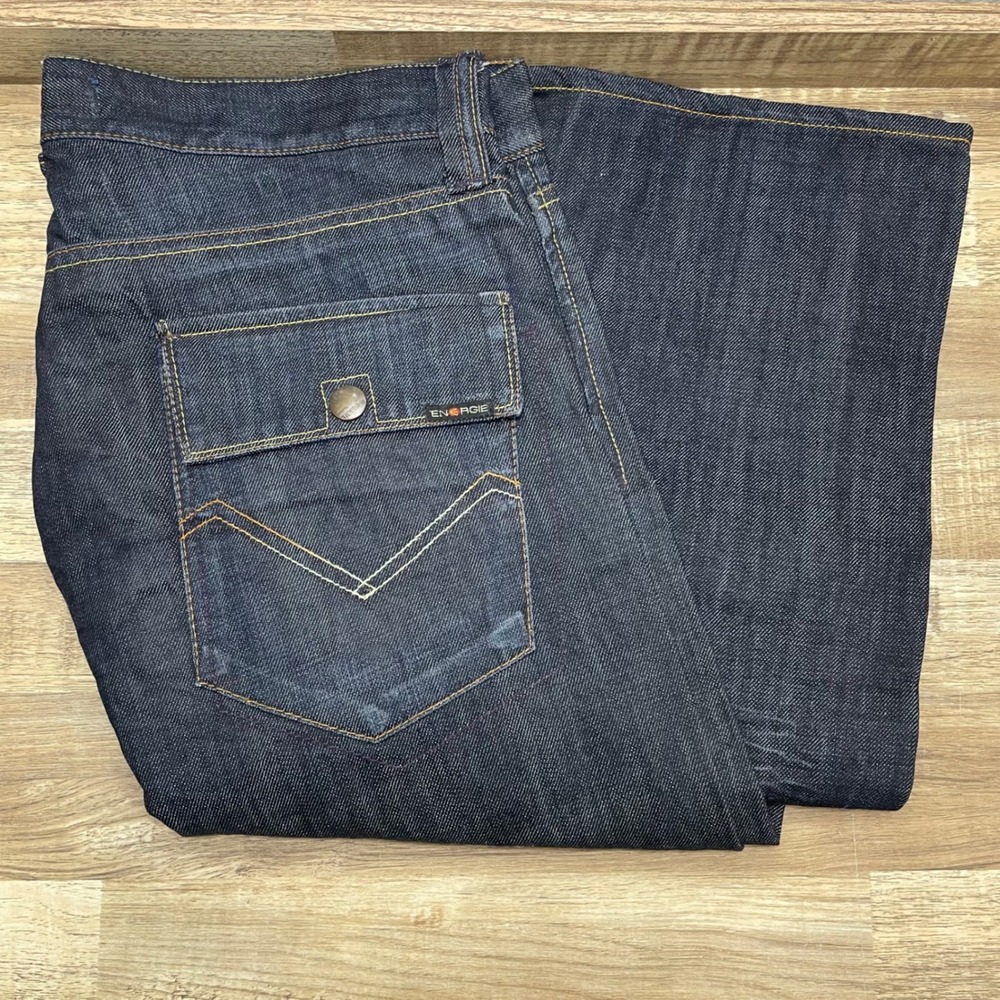 Energie Kirk Straight Fit Denim‎ Jeans Dark Wash Blue Mens 36x31" Inseam GUC